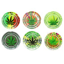 Glass Round Ashtray - Leaf Design
