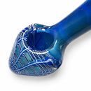 5" Blue Webwork Glass Hand Pipe