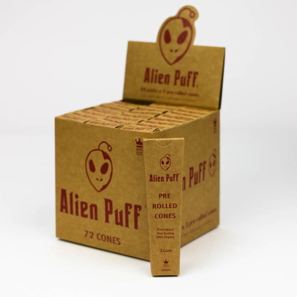 O Alien Puff – king size Natural organic Gum slow Burning hemp paper pre-rolled cones [HP2502-AP]