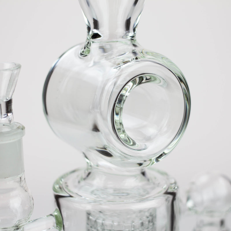 O 21" H2O Double ring glass water bong [H2O-24]