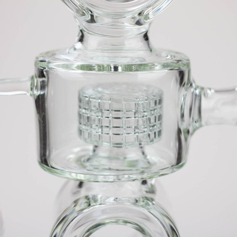 O 21" H2O Double ring glass water bong [H2O-24]