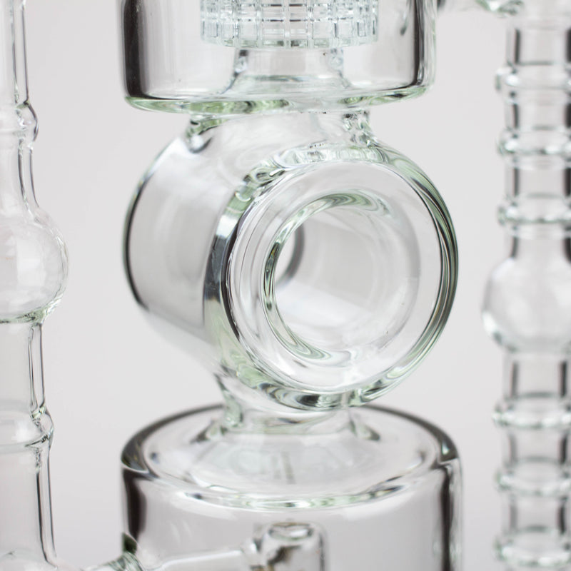 O 21" H2O Double ring glass water bong [H2O-24]