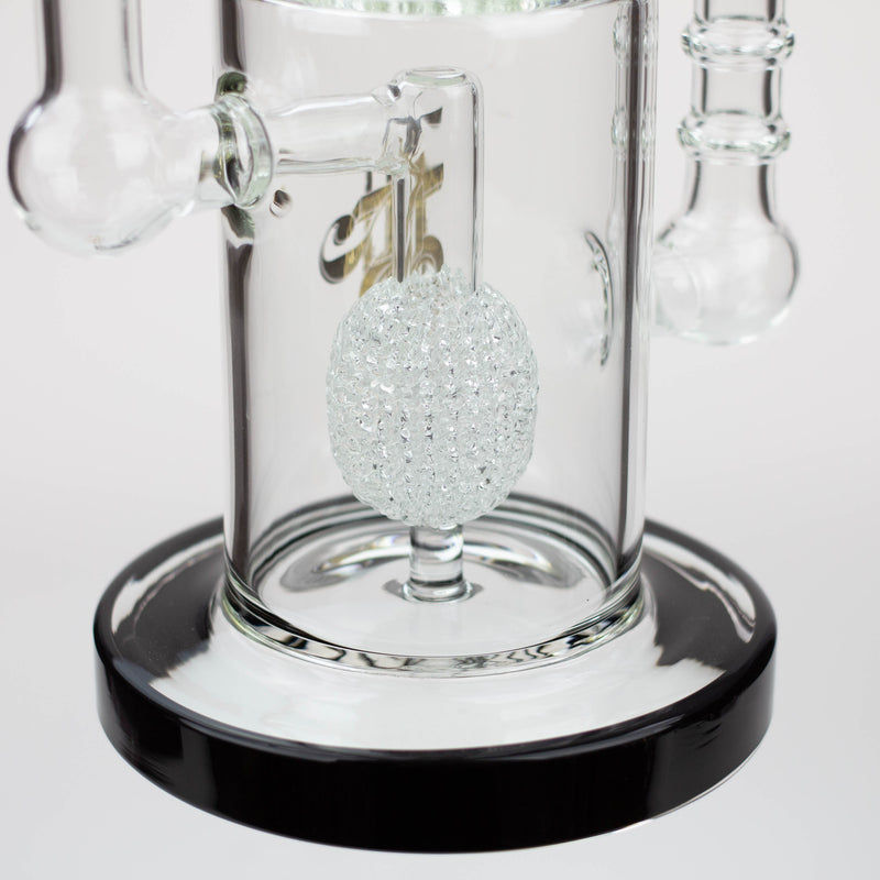 O 21" H2O Double ring glass water bong [H2O-24]