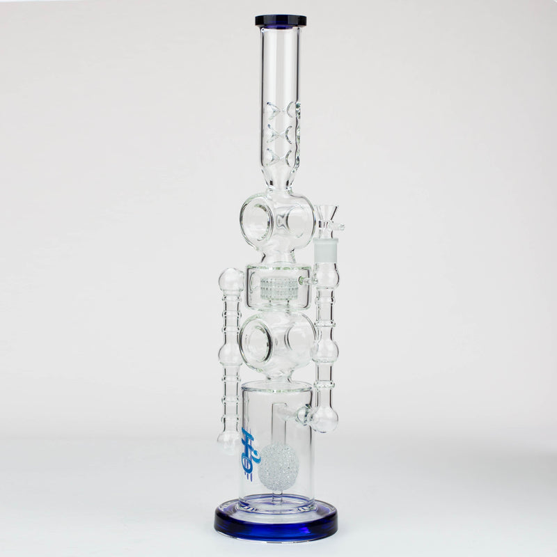 O 21" H2O Double ring glass water bong [H2O-24]