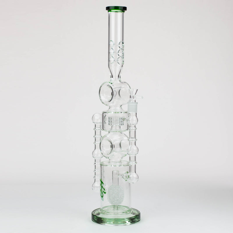 O 21" H2O Double ring glass water bong [H2O-24]