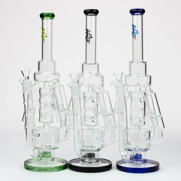 O 17" H2O Three Honeycomb silnders glass water recycle bong [H2O-25]