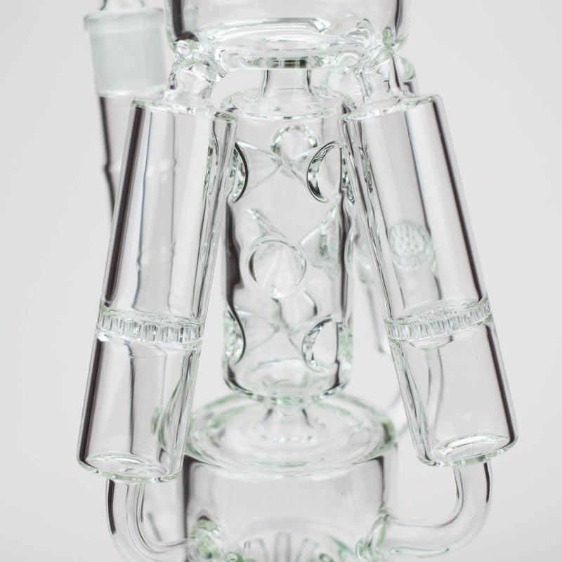 O 17" H2O Three Honeycomb silnders glass water recycle bong [H2O-25]