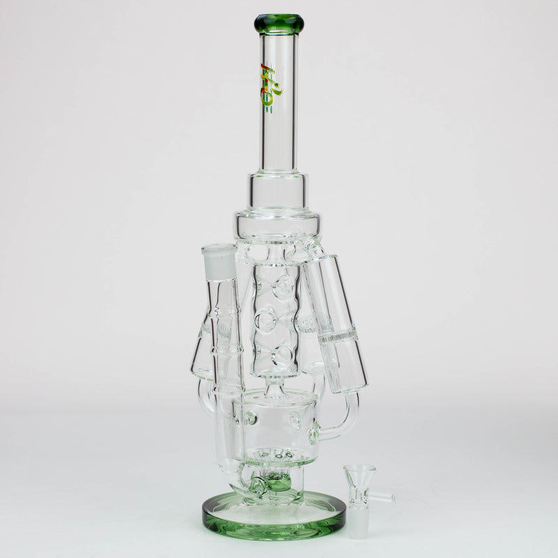 O 17" H2O Three Honeycomb silnders glass water recycle bong [H2O-25]