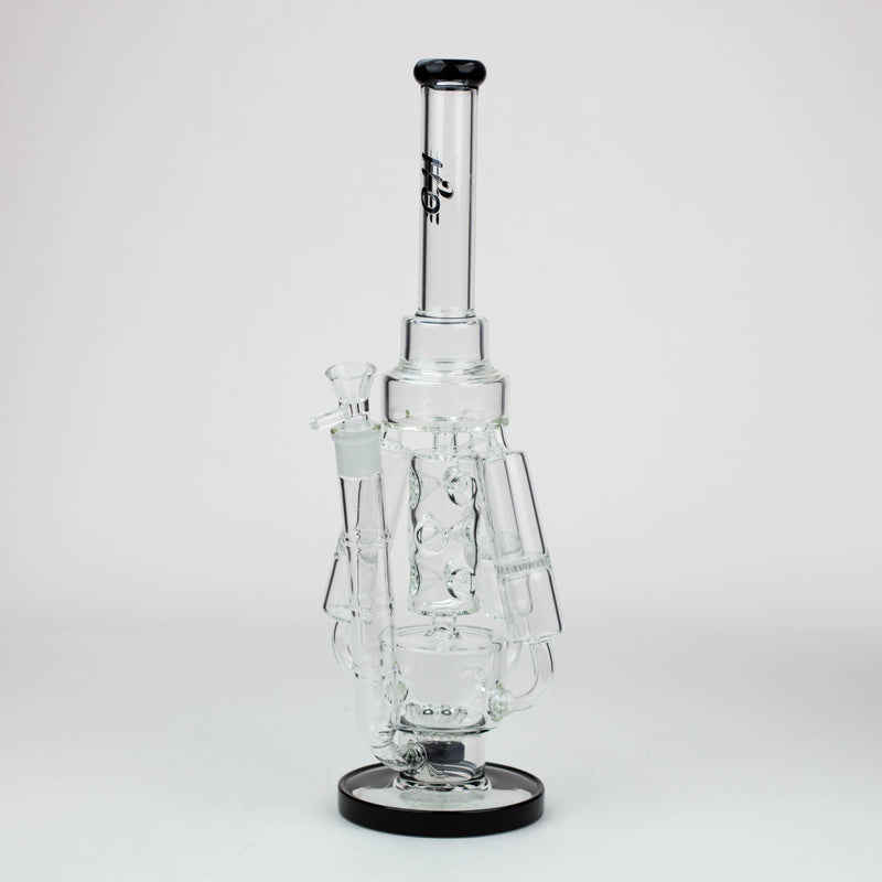 O 17" H2O Three Honeycomb silnders glass water recycle bong [H2O-25]