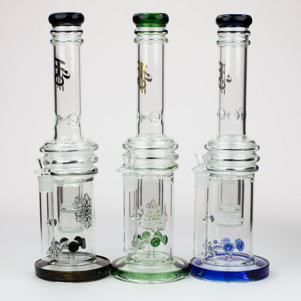 O 17" H2O glass water bong with double layer honeycomb [H2O-28]