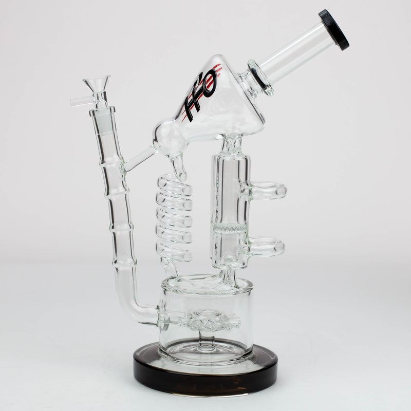 O 12" H2O Coil Glass water recycle bong [H2O-18]