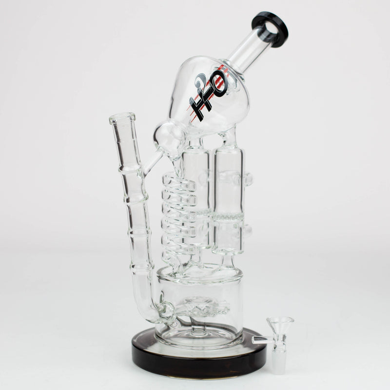 O 12" H2O Coil Glass water recycle bong [H2O-18]