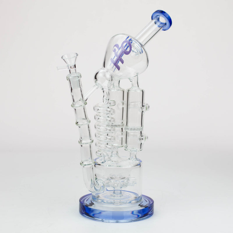 O 12" H2O Coil Glass water recycle bong [H2O-18]