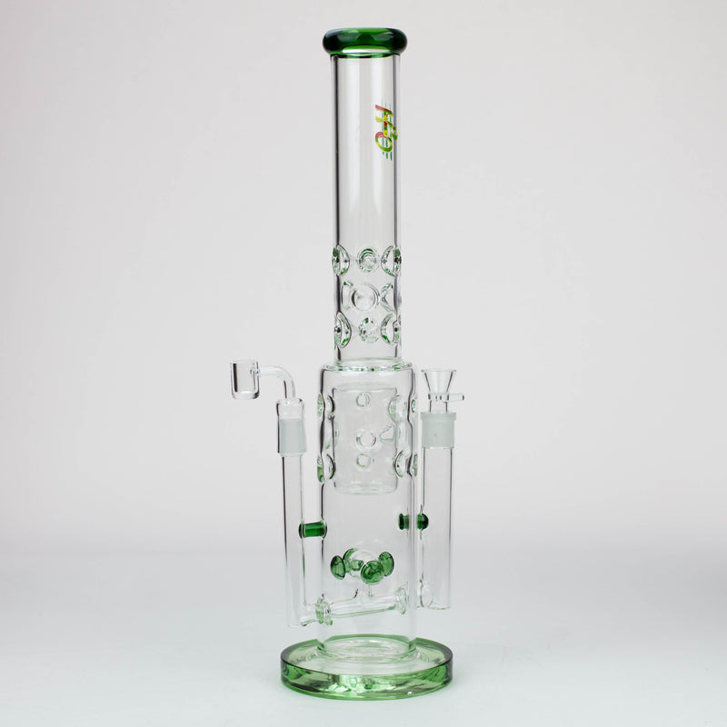 O 19" H2O 2-in-1 Double Joint glass water bong [H2O-22]