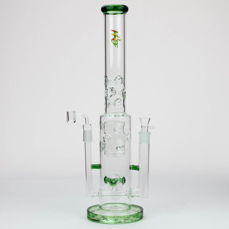 O 19" H2O 2-in-1 Double Joint glass water bong [H2O-22]