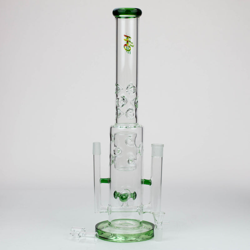 O 19" H2O 2-in-1 Double Joint glass water bong [H2O-22]