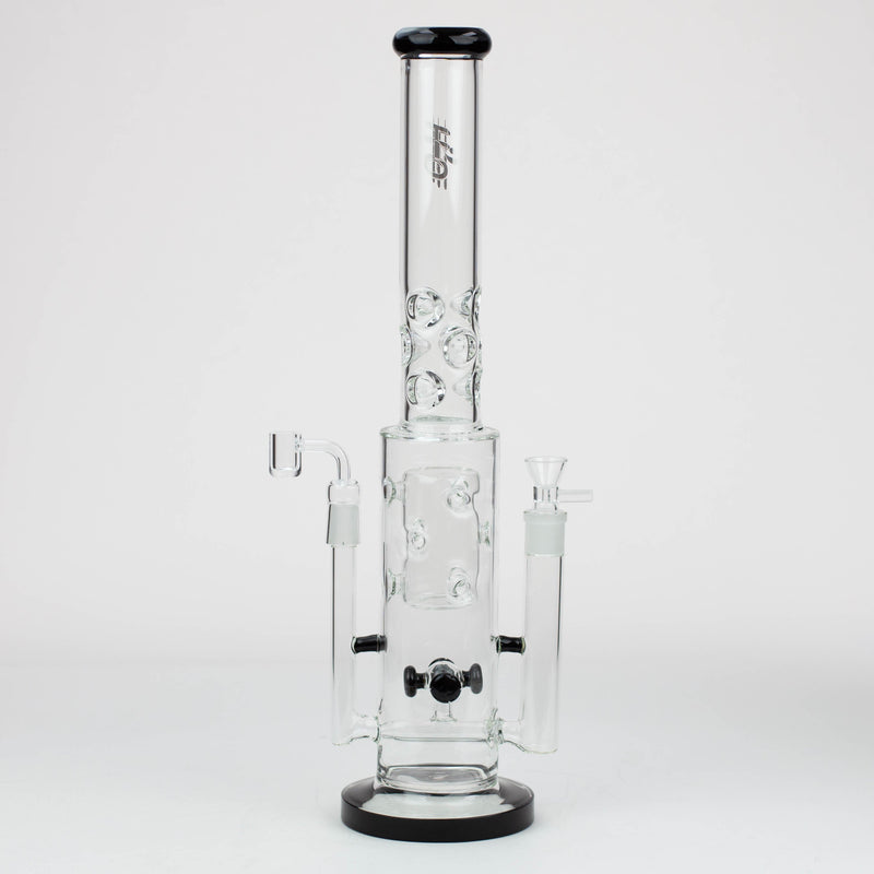 O 19" H2O 2-in-1 Double Joint glass water bong [H2O-22]