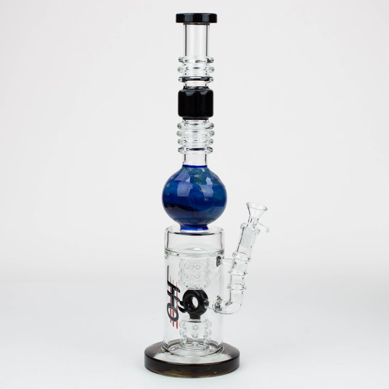 O 15" H2O Gold fumed sphere Glass water bong [H2O-23]