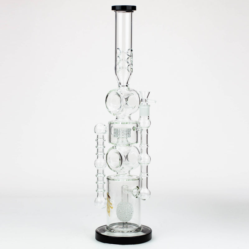 O 21" H2O Double ring glass water bong [H2O-24]