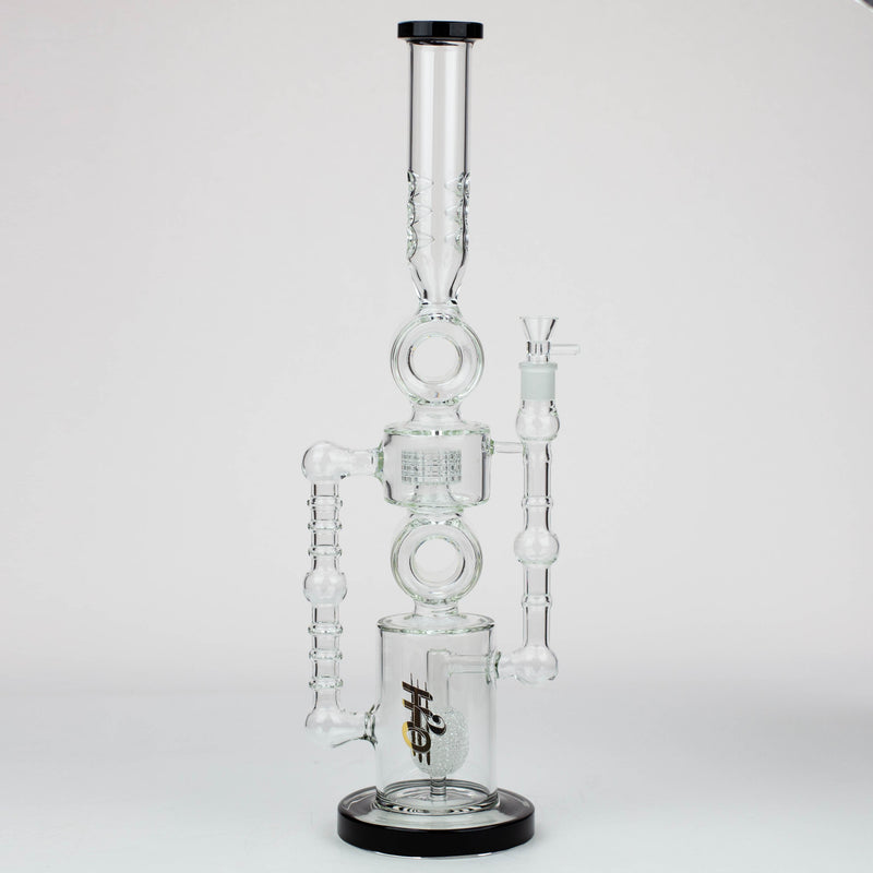 O 21" H2O Double ring glass water bong [H2O-24]