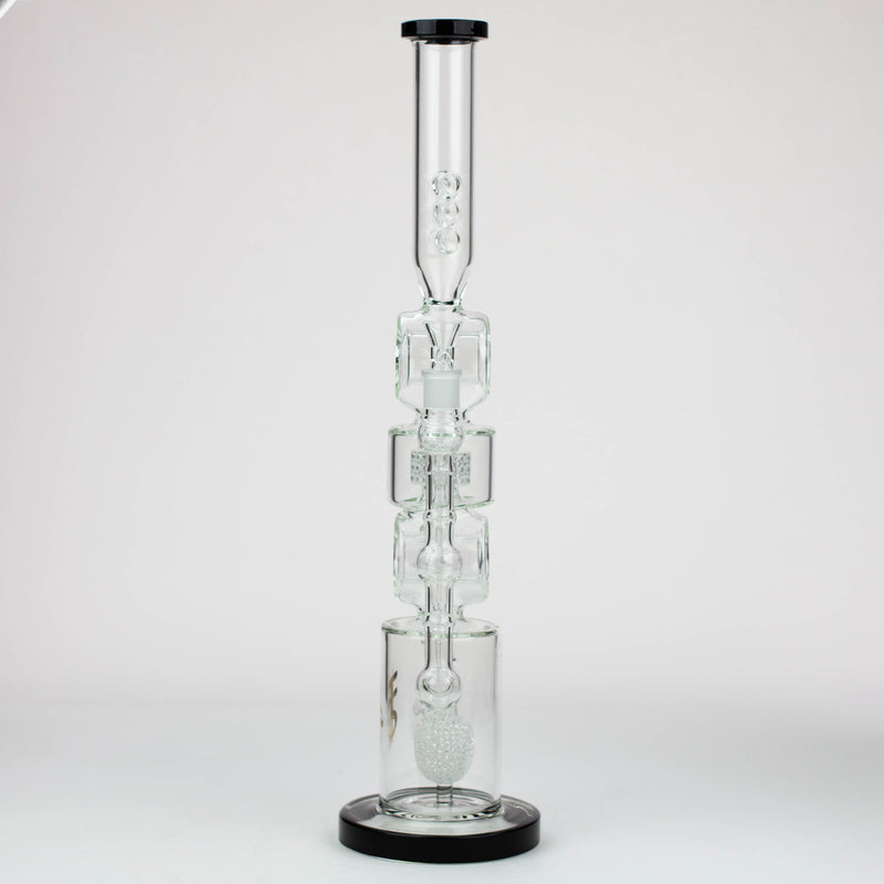 O 21" H2O Double ring glass water bong [H2O-24]