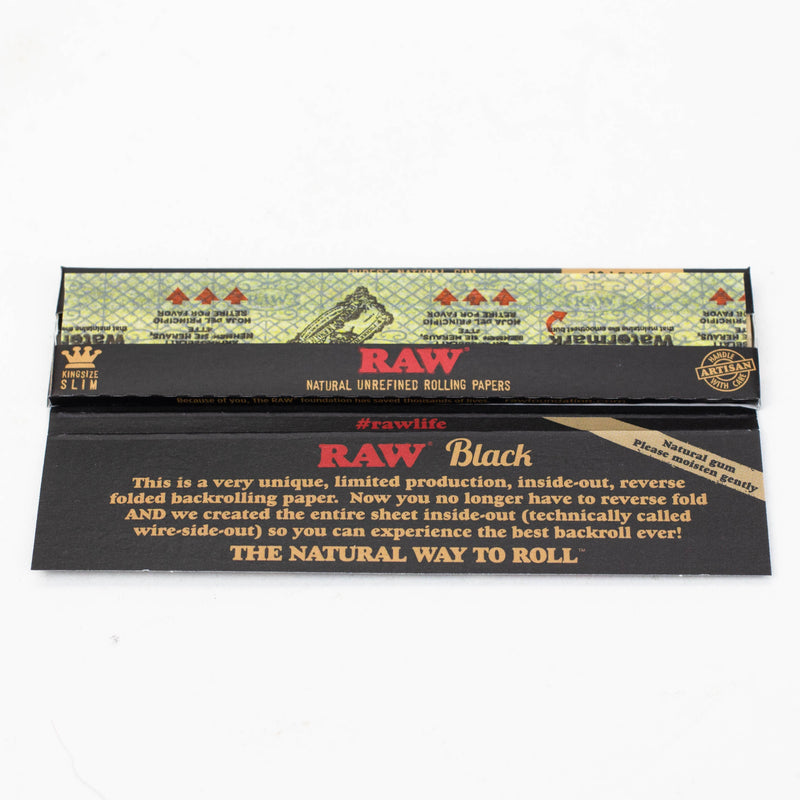 O RAW Black Inside Out King slim Rolling Paper