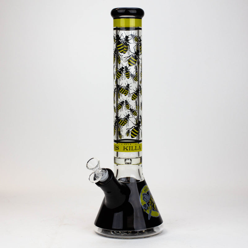 O PROTECT YA NECK-15.5"  7 mm Glass water bong by Infyniti [Killa Bees]