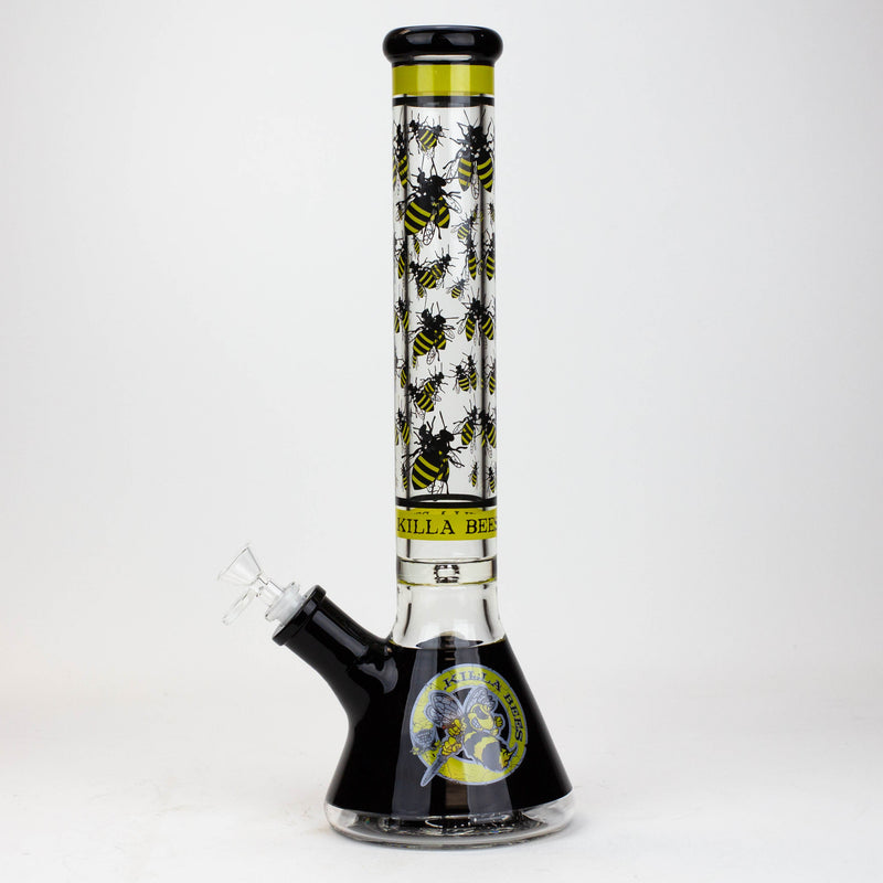 O PROTECT YA NECK-15.5"  7 mm Glass water bong by Infyniti [Killa Bees]