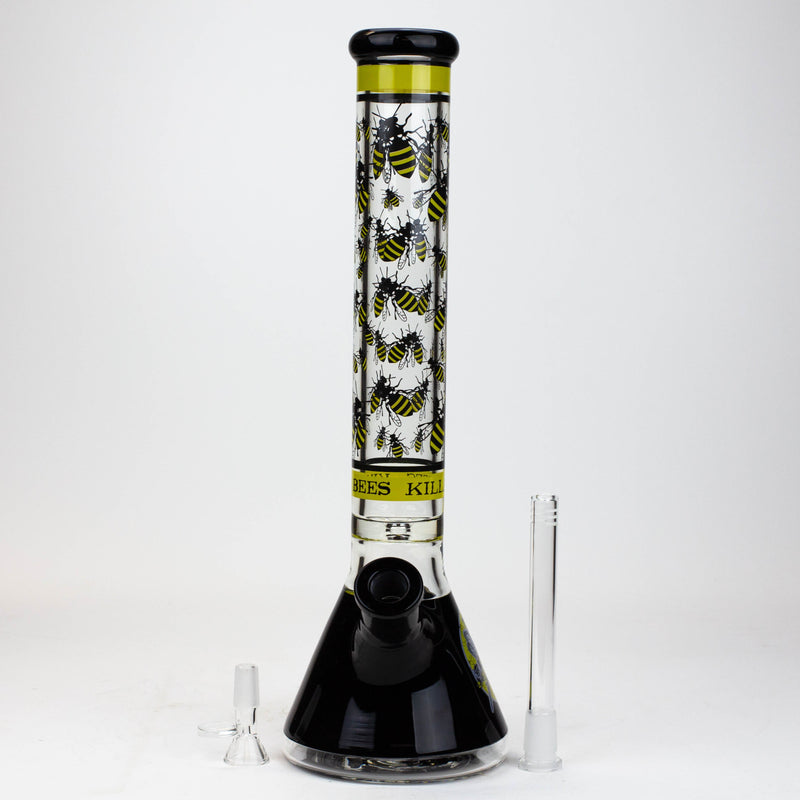 O PROTECT YA NECK-15.5"  7 mm Glass water bong by Infyniti [Killa Bees]