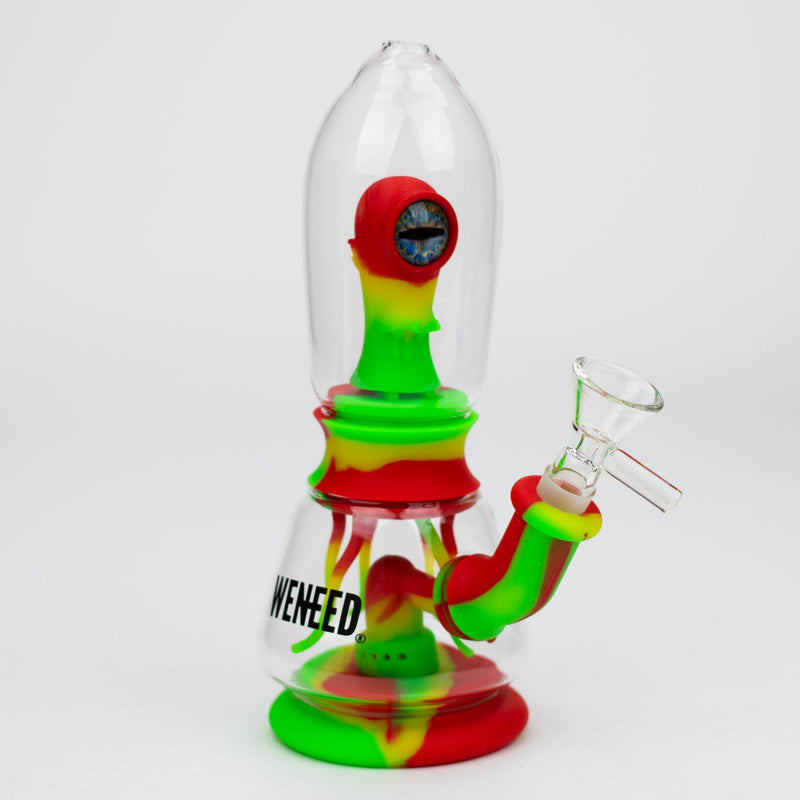 O WENEED®- 7" Silicone Monster Double Filter bong