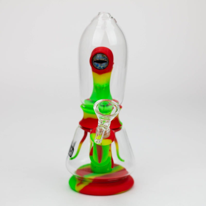 O WENEED®- 7" Silicone Monster Double Filter bong