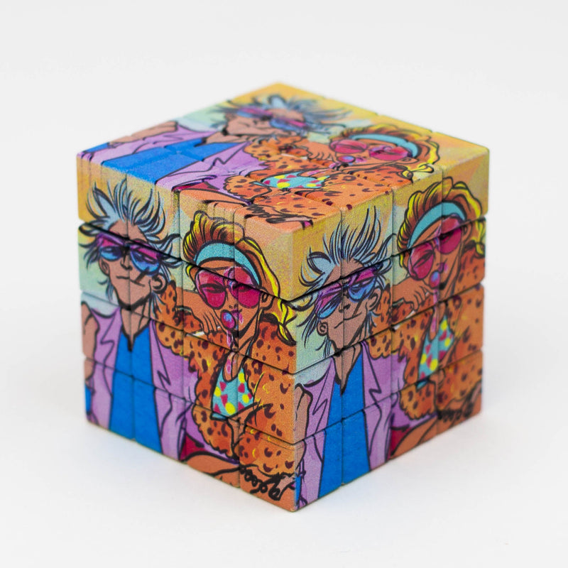 O Cartoon Cube Herb Grinder - 4 Parts
