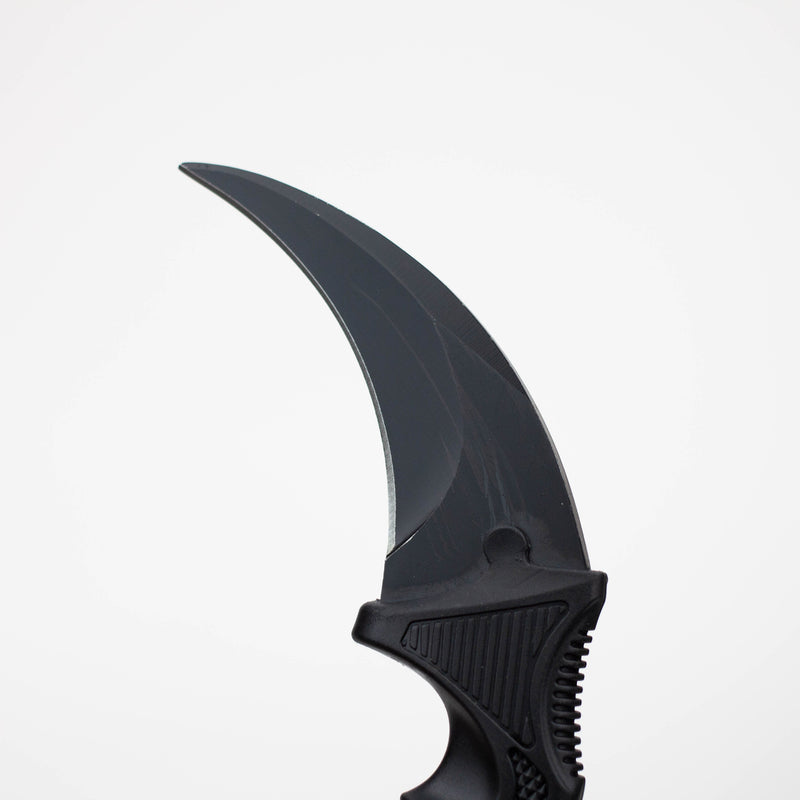 O Defender 7.5" All  Black Karambit Stainless Steel Tactical Hunting  Knife Sheath [13639]