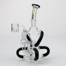 preemo - 8 inch 6-Arm Recycler Rig [P032] Glass Rig preemo Black