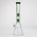 Blueberry-15 inch Double Tree Perc Beaker [S387] Glass Rig High-End Brands Glass Green
