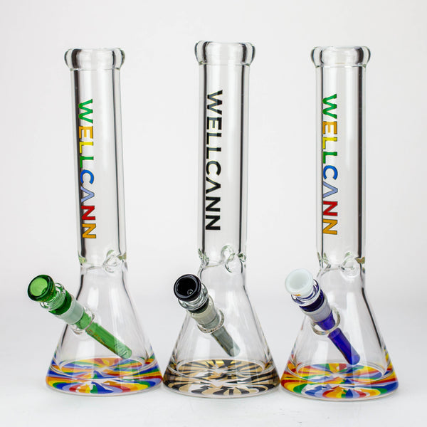 O WellCann - 14" 7 mm Thick beaker bong with thick decal base