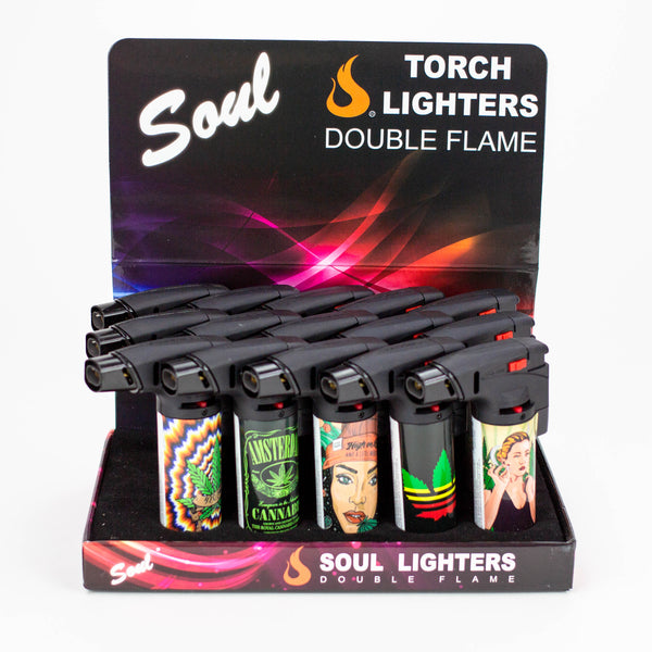 O Soul - Dual Flame Torch lighter Box of 15 [00239/20139]