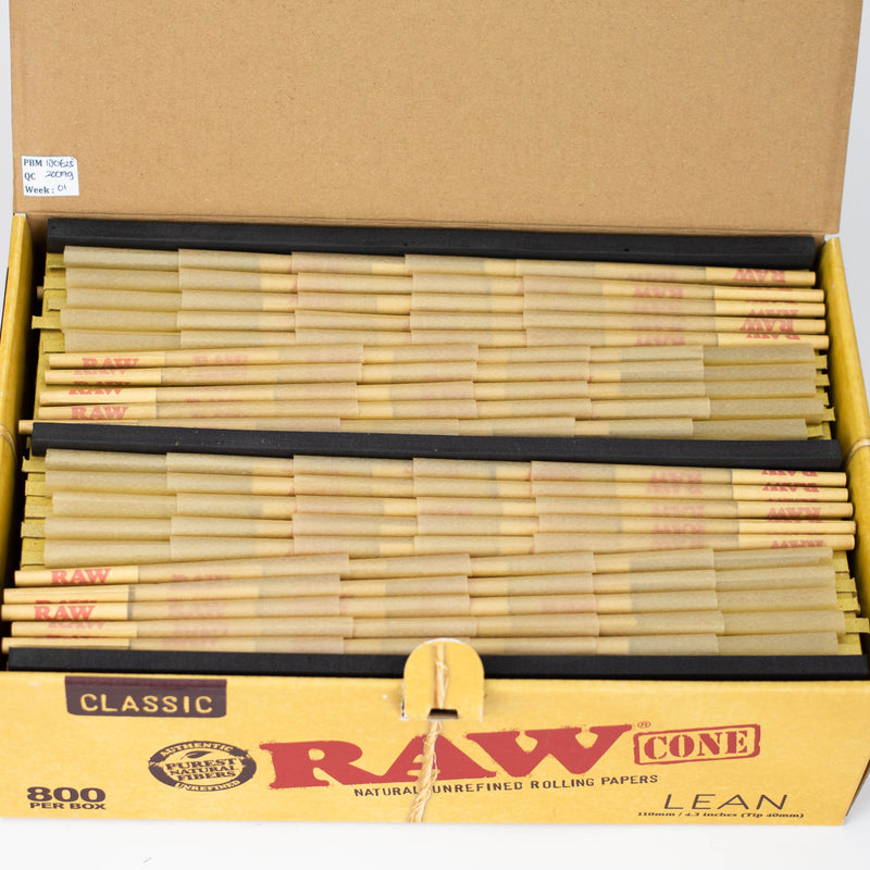 O RAW Classic Lean 800 pre-rolled Cones