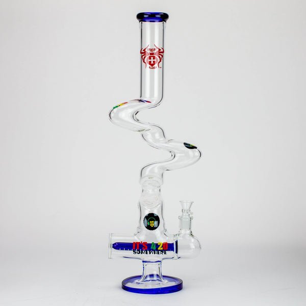 O 21" Xtream Kink Zong inline diffuser glass water bong [XTR-Z021]