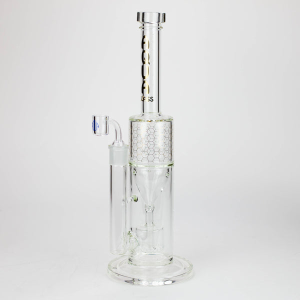 O 17" AQUA Glass 2-in-1 barrel diffuser glass bong [AQUA129]