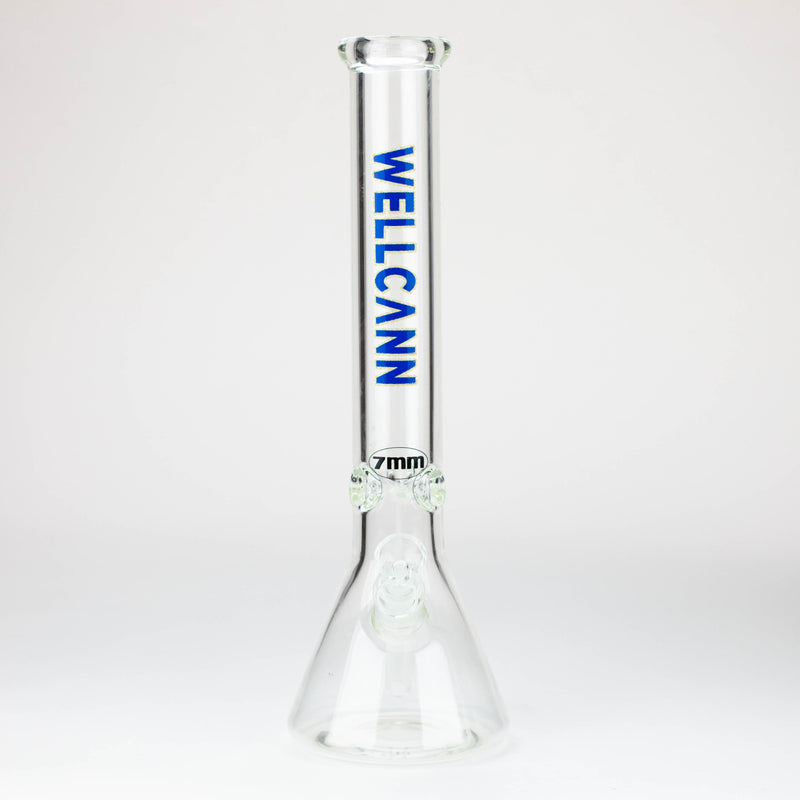 O WellCann - 16" 7 mm glass bong with Glitter Logo