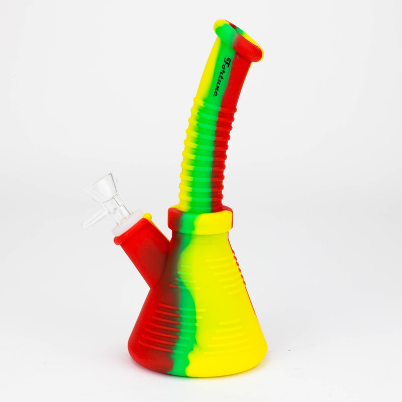 O Fortune | 8.5" Angled Silicone Waterpipe-Assorted Colours [SP1019]