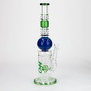 H2O | 15" Gold fumed sphere Glass water bong [H2O-5017] Glass Bong Canadian Distributor Green