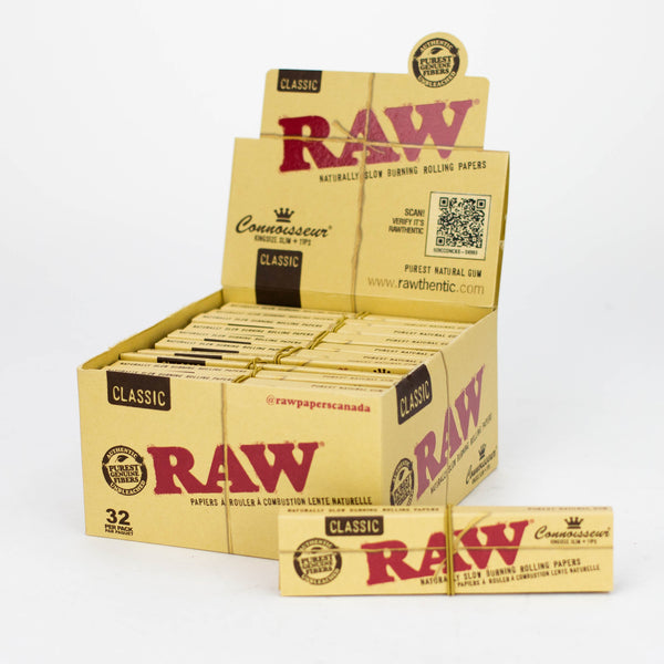 O RAW Classic Connoisseur King Rolling Paper w/Tips