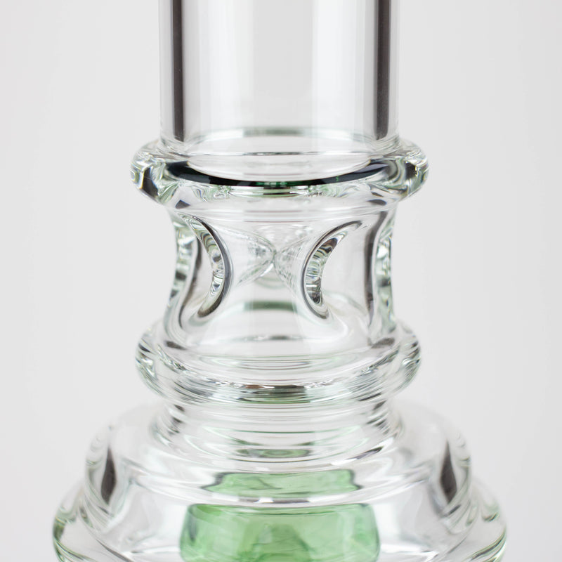 O H2O | 21" Dual percolator glass water bong [H2O-5019]