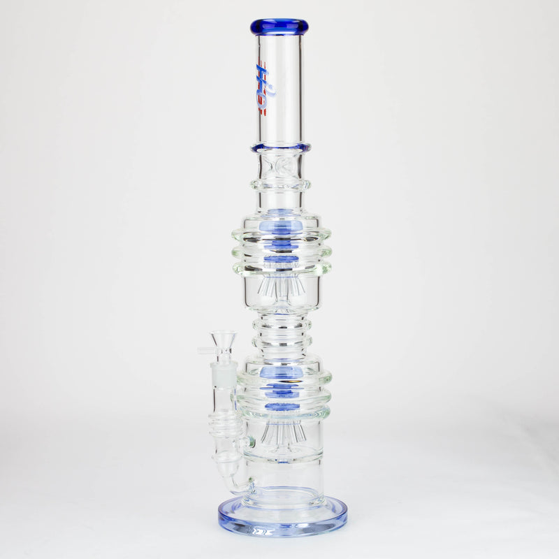 O H2O | 21" Dual percolator glass water bong [H2O-5019]
