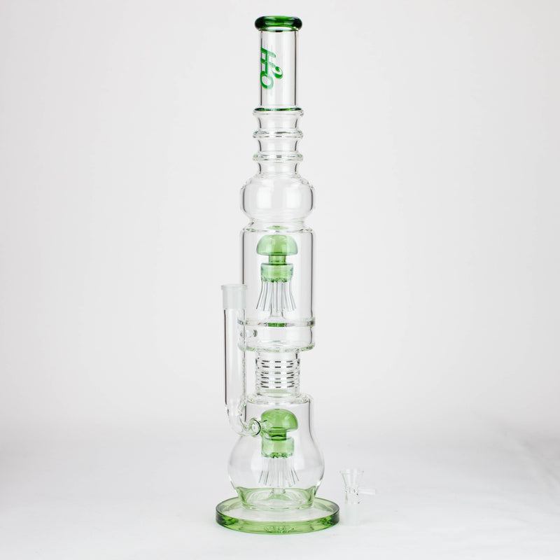 O H2O | 21" Percolator glass water bong [H2O-5018]