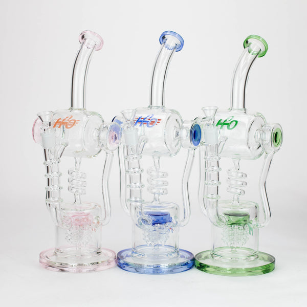 O H2O | 14" glass water bong [H2O-5022]