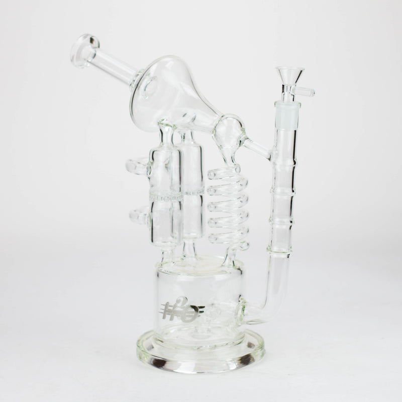 O H2O | 12" Coil Glass water recycle bong [H2O-5027]