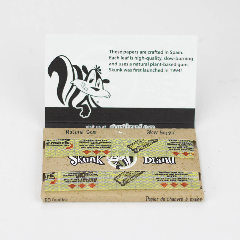 Skunk Brand Hemp Rolling Papers Single Wide Box of 25 1 - 1/4" Size ONE